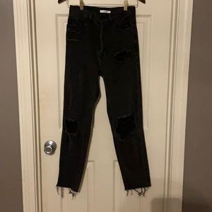 Black Straight leg ripped jeans - PacSun